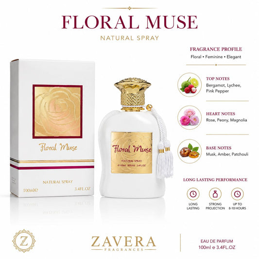 Aroma floral elegante y femenino.