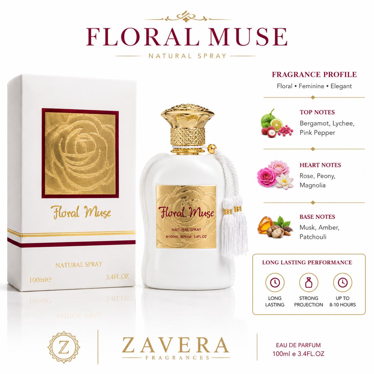 Aroma floral elegante y femenino.